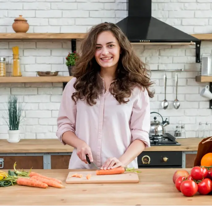 woman preparing healthy food